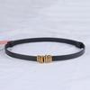 PU Leather Thin Retro Belts Gold Buckle Adjustable Women Belts Fashion Wild Skinny Waistbands Dress Jeans Pants Decorative Strap