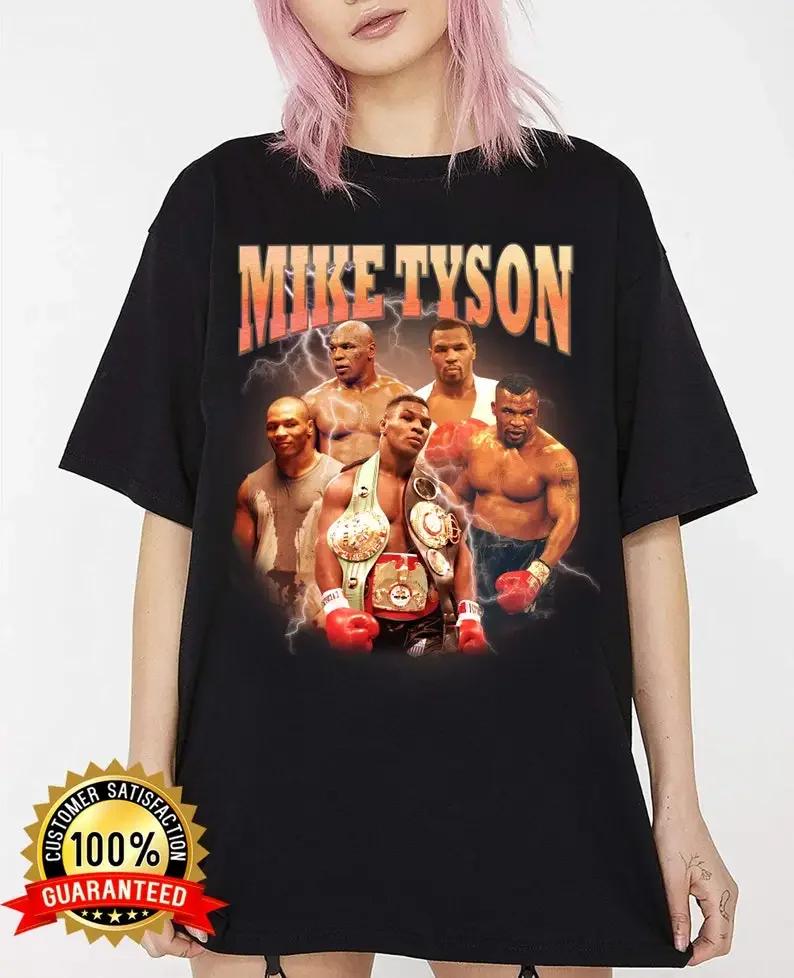 Retro Inspired Boxing  Mike Tyson TShirt 100 Cotton ONeck Short Sleeve Summer Casual Mens Tshirt Streetwear
