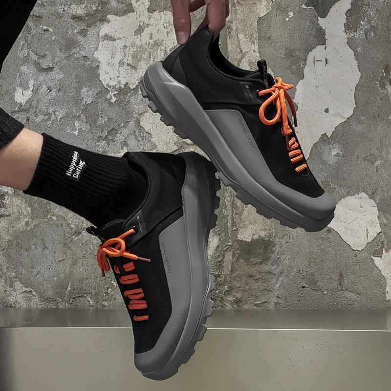 

2025 summer sports and leisure shoes men s thick dad shoes breathable outdoor mountaineering mesh hiking shoes 44 серый