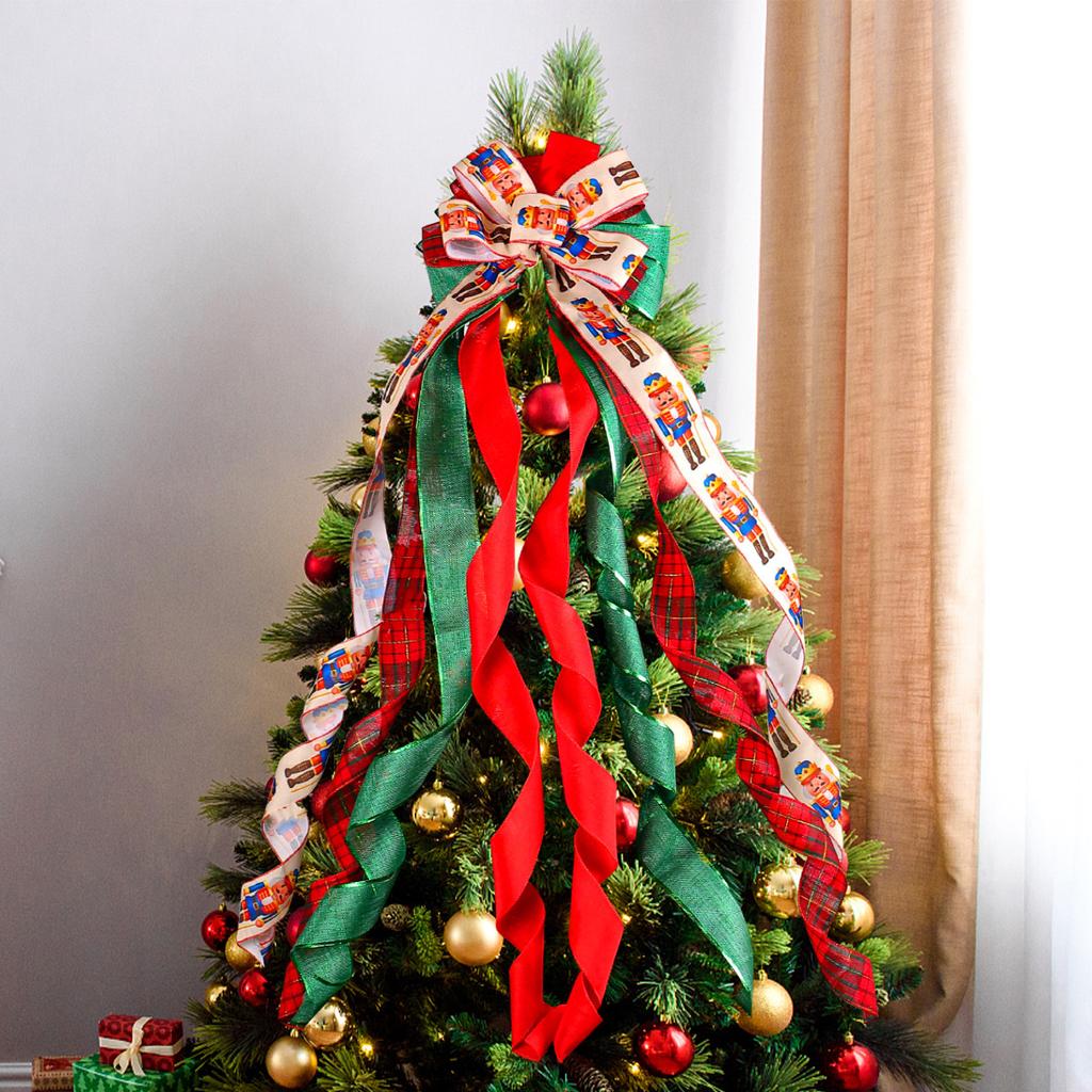 Christmas Tree Bow Pendant Christmas Ribbon Pendant Scene Arrangement Props