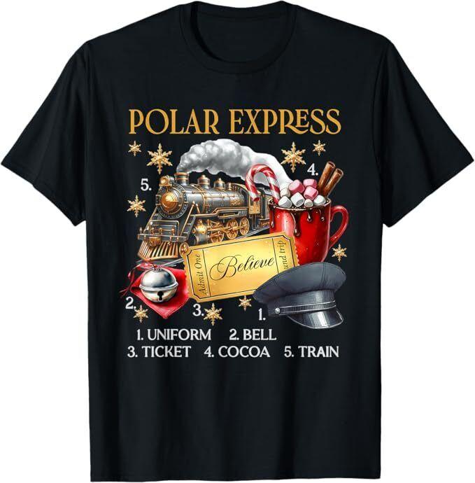Vintage Believe Train North Pole Polar Express All Abroad T-Shirt Unisex T-Shirt S