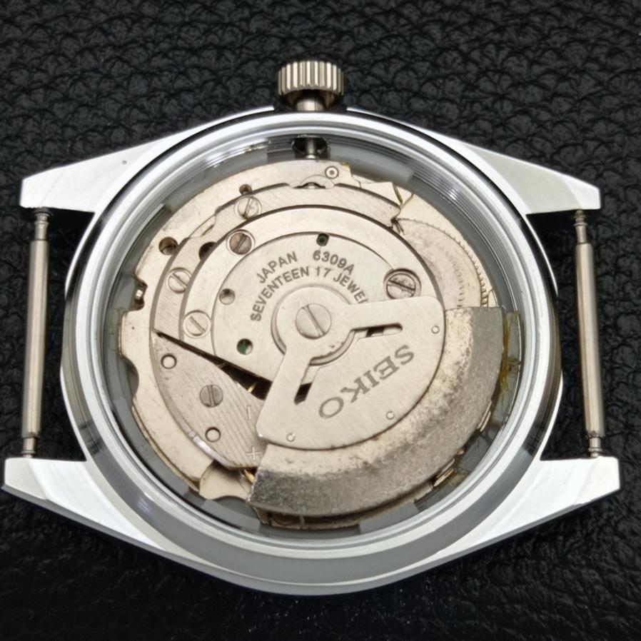 REFURBISHED JAPAN SEIKO 5 AUTOMATIC 6309A MENS BLACK DIAL WATCH A427318-2 QRL-a427318