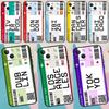 Boarding Pass Ticket Phone Case For iPhone 16 15 14 13 11 12 Pro Max Plus 12 13 Mini XR 16e Funda Silicone Cover