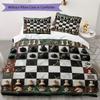 Chess Pattern Bedding Uilt Set Uilt Cover Pillowcase Home Decoration Birthday Gift (1 * Duvet Cover + 2 * Pillowcase Without Core)