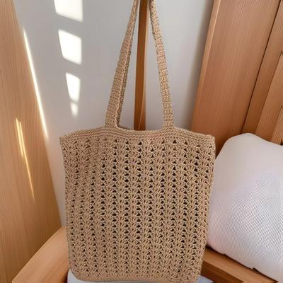 New Straw Bag Versatile Women's Bag Simple Hand-woven Bag Hollow Shoulder Tote Bag Travel Beach Bag Women