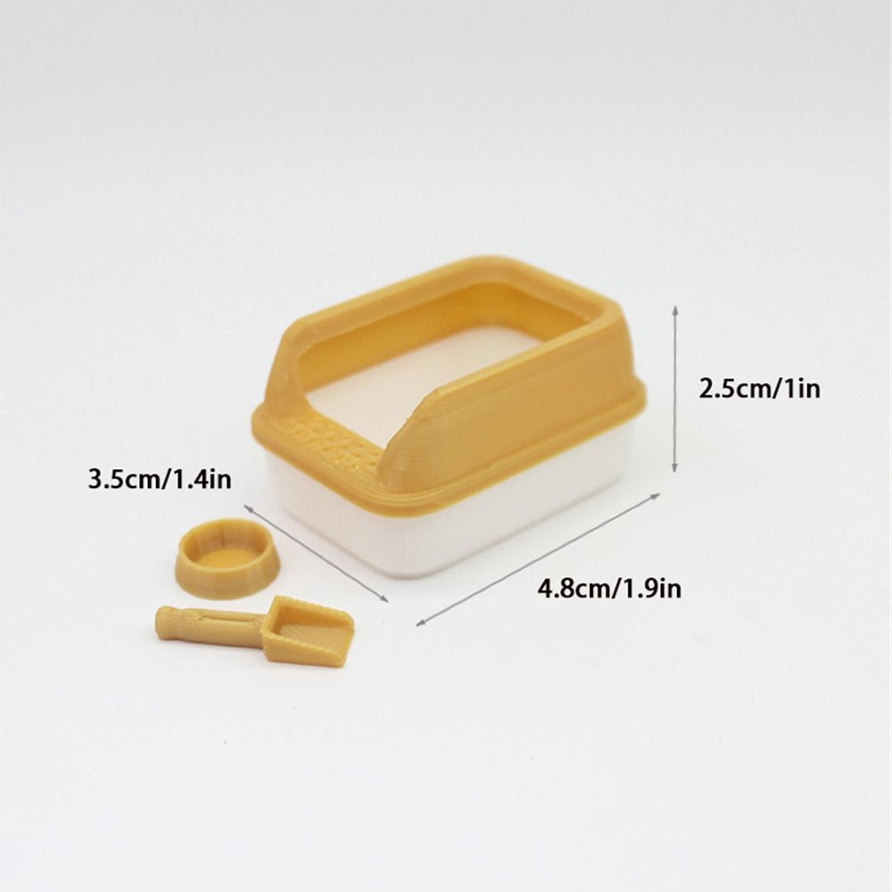 3Pcs/set Mini Cat Litter Box Miniature Doll Home Decoration Cute Pet Supplies