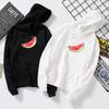 Autumn Winter Hooded Watermelon Graphic Print Sweatshirt Woman Student Pullover Kawaii White Oversized Hoodies