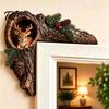 Nature Inspired Home Decor Chipmunk Tree Hollow Door Topper, Woodland Animal Frame Decor, Rustic Wood Bedroom Wall Decoration Corner Ornament