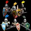 MOC Building Blocks Medieval Character Accessories Warhorses Militiamen Dragons Castles Knights Brick Gifts Toy Helmets Shields