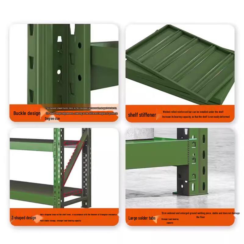 ZhiXunXing Green 4-Tier Industrial Storage Rack