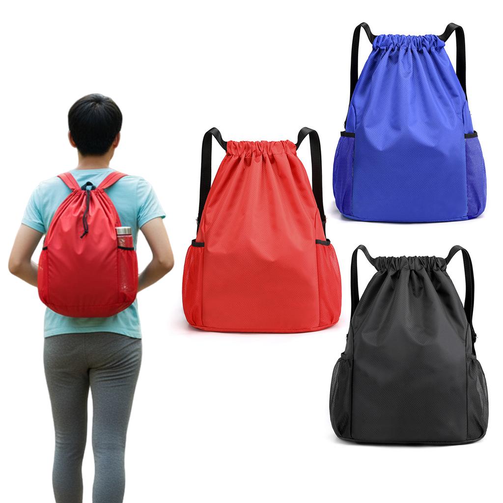 Drawstring Backpack Large Capacity Water Resistant Nylon Gym Bag for Travel and Sports Lightweight Sack for Men Women