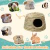 Grass House Hand-Woven Breathable Nest Shelter Chewing Bunny Hutch for Pet Hamster Chicken Home Cats Outdoor Small Animal