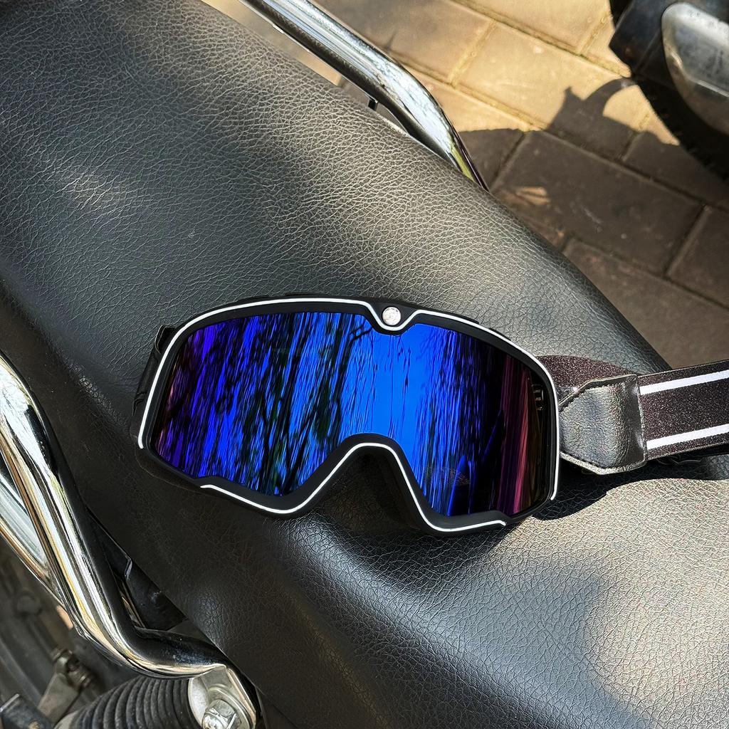 Kask motocyklowy retro motokrosowy gogle pilotażowe jet vintage motocyklowe skuterowe okulary offroadowe okulary