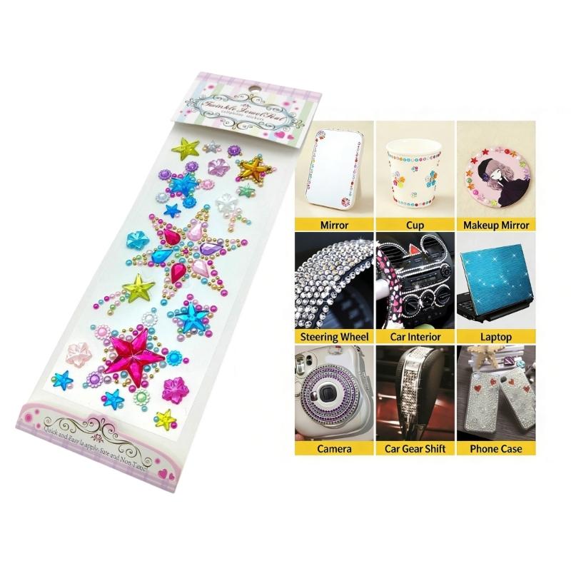 Gem Sticker Jewels for Crafts,Selfs Adhesive Rhinestones Jewel Stick On Gem Acrylic Heart Star Butterfly Sticker