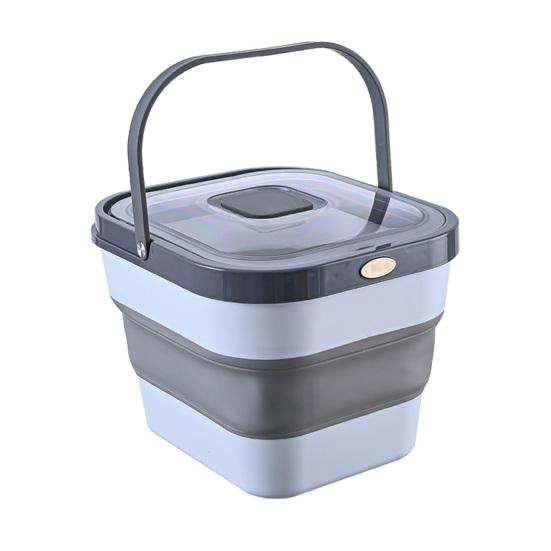 

Складное ведро для риса, многофункциональный полипропиленовый влагостойкий герметичный пищевой контейнер для дома серый