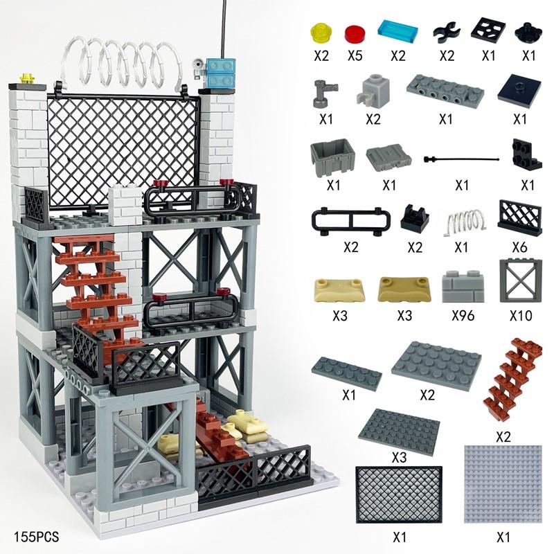 Non-Toxic 155Pcs Soldiers Factory Scene Decoration Building Blocks Can Be Compatible With Accessories Assemble Building Models