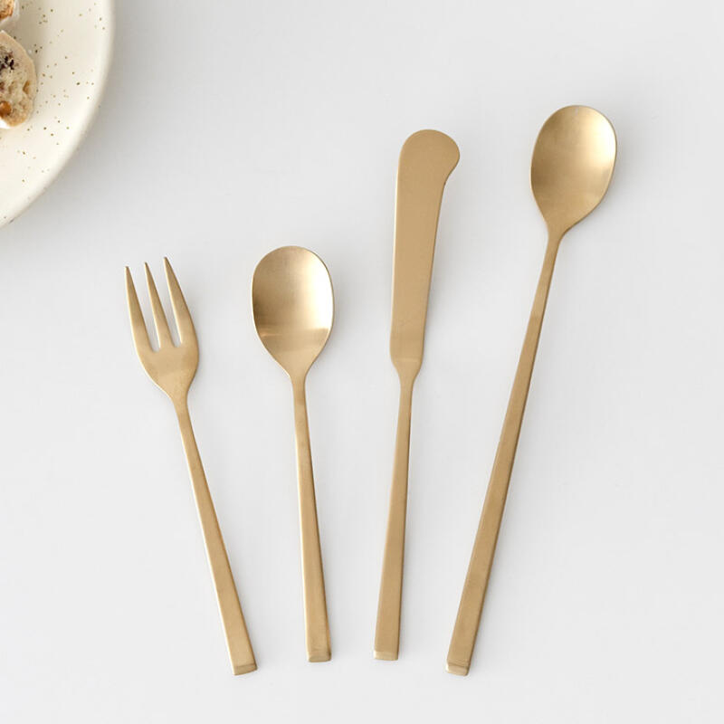 Nicott Here Dessert Cutlery (Choose 1 of 4 Champagne Gold) teaspoon