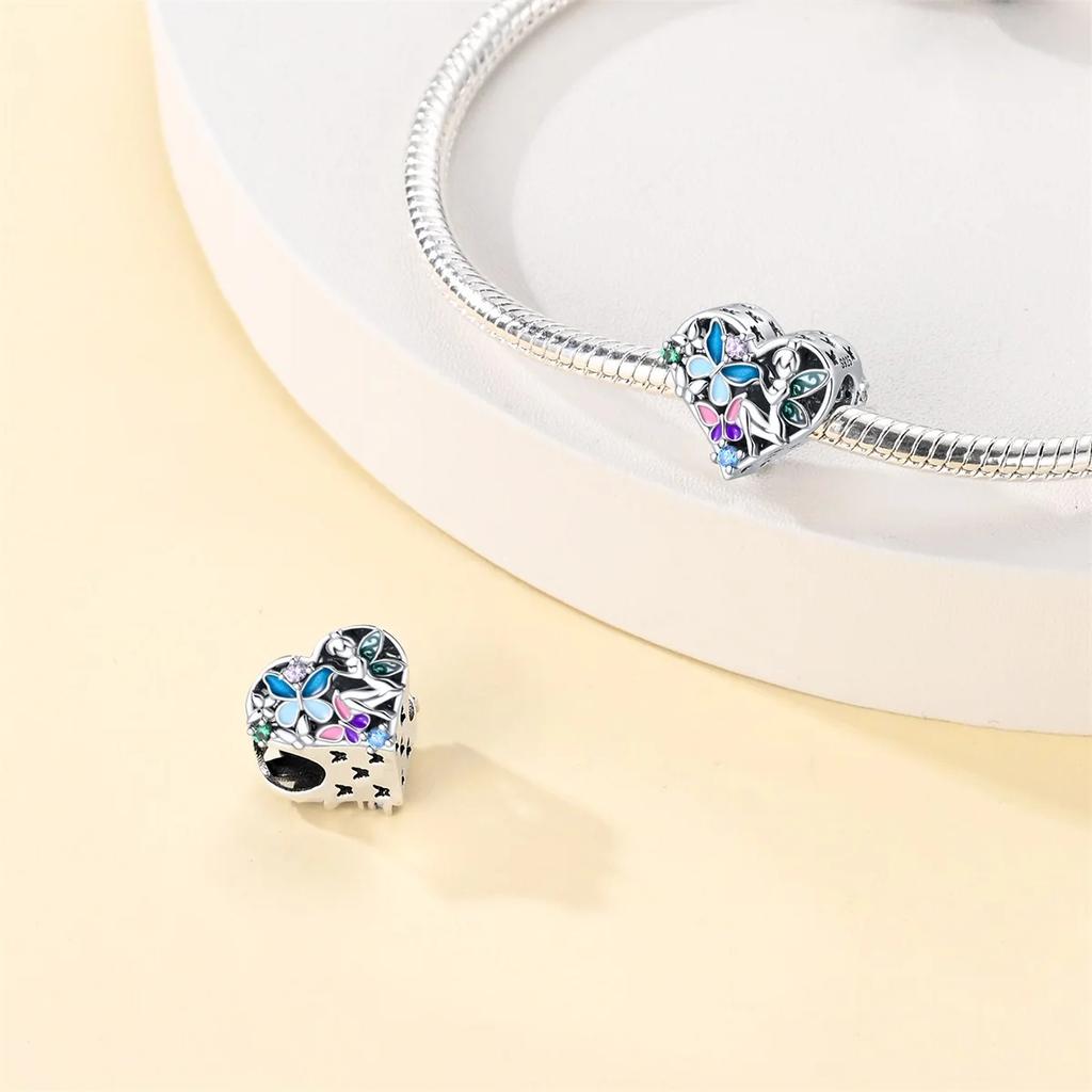 Original Copper Charms Butterfly Flower Girl Beads Fit Bracelet Accessories Women Jewelry Making Fine Jewelry Gift