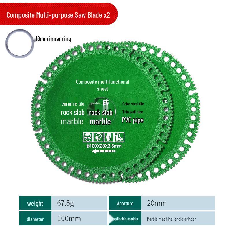 Multi-Functional Angle Grinder Disc for Tile, Steel, Rock, and Marble - Brazed Dry Cutting Blade