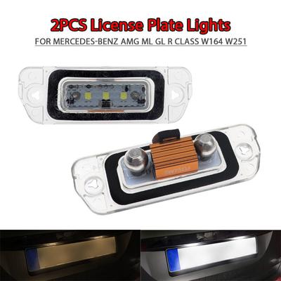 2x Canbus Feilfri Led nummerskilt lyspære For Mercedes Benz W164 X164 W251 ML GL R Klasse Nummerskilt Lampe Hvit 6000K