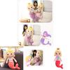 Cute Mermaid Plush Pillow Toy For Girls, Princess Bed Decor, Soft Velvet Stuffed Doll