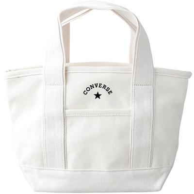 Converse Canvas Mini Tote Bag with Dwear Sticker, Men's and Women's, "TOKYO All Star" (Small, Off-White)