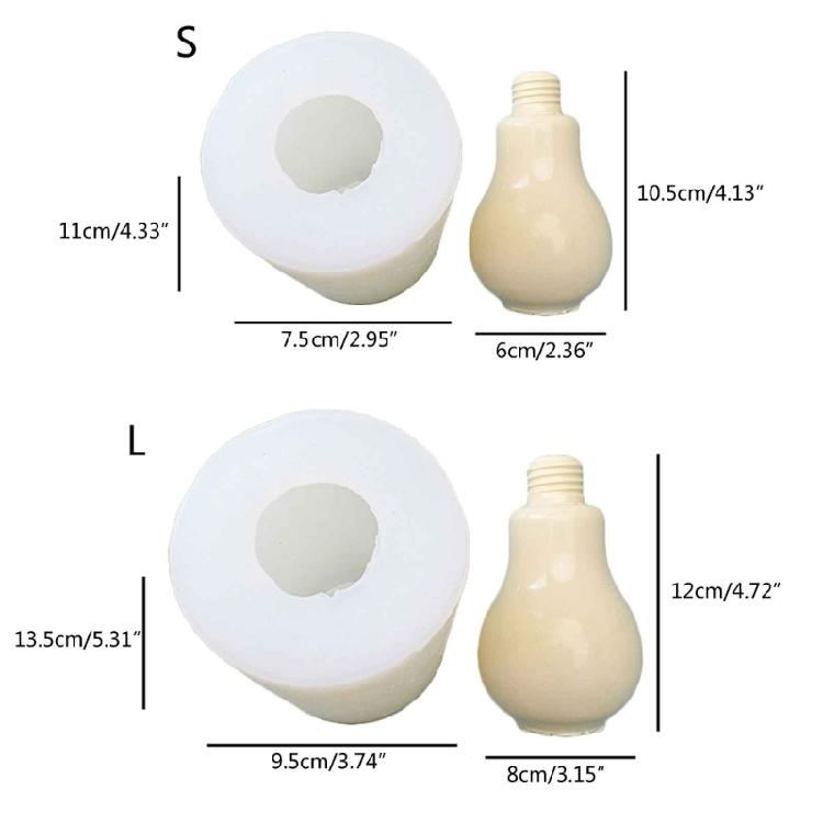 Bulb-shape Candle Mold Non-stick Easy to De-mold for Making Soap Candle Plaster