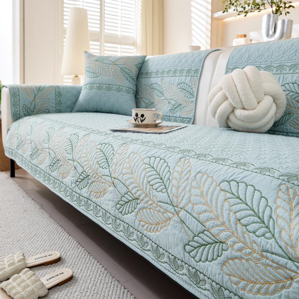 New Washed Cotton Sofa Cushion Fabric Four Seasons Universal Non-Slip Leather Sofa Seat Cushion Sofa Cover Cover Cloth