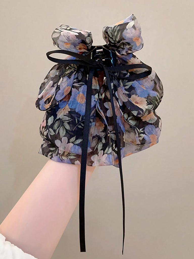 1 Pcs Fashion Chiffon Floral Bow Putte Hair Claws For Women Girls Party Hair Accessories