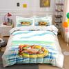 Relaxing Bear In Summer Float Bedding Duvet Cover Set Duvet Cover Pillowcases  (1*Duvet Cover 2*Pillowcases, Without Duvet Insert)