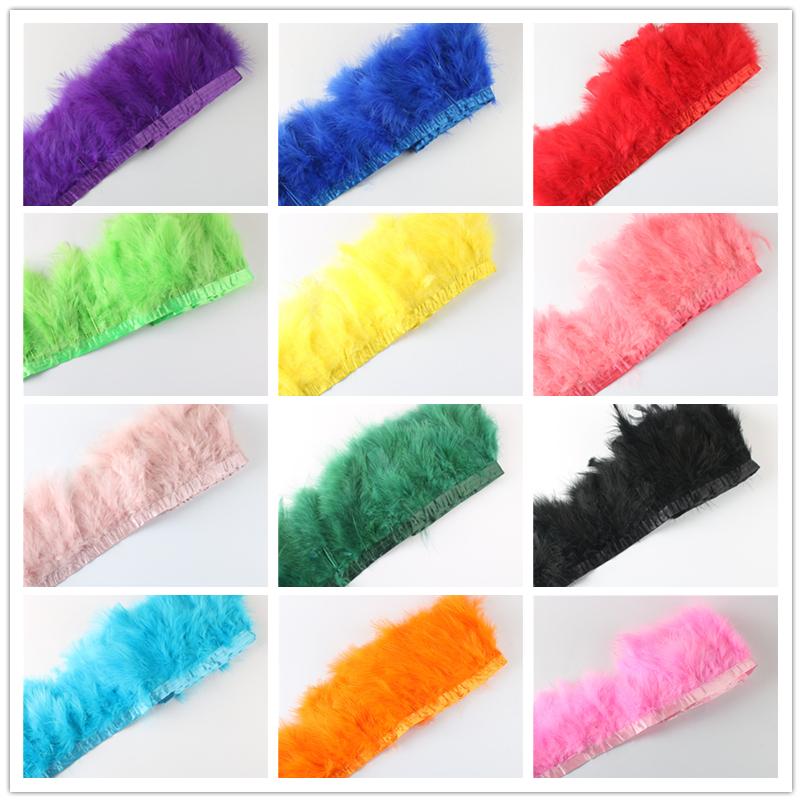 Feather2 Meter Fluffy Marabou Feathers Trim Fringe Wedding Dress Turkey Feather Ribbon Plumes Carnival Accessories Decorative Crafts