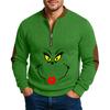 Christmas Men's Outdoor Zipper Long Sleeved Casual Top Sweatshirt