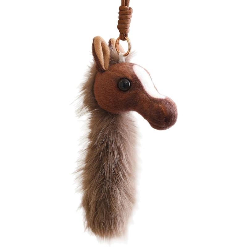 Plush Horse Toy Pendant Decoration for Office Desk and Living Room Animal Ornament Gift for Friend Family