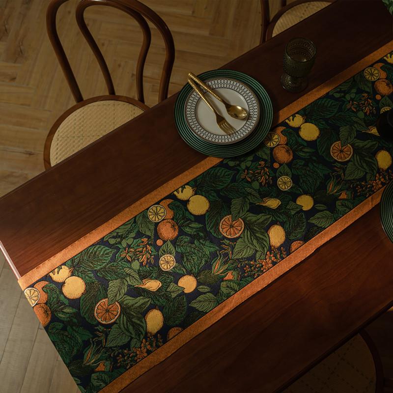 Polyester Colored Woven Jacquard Fringed Decorative Dining Table Cloth Coffee Table Tablecloth Retro Flower Table Flag