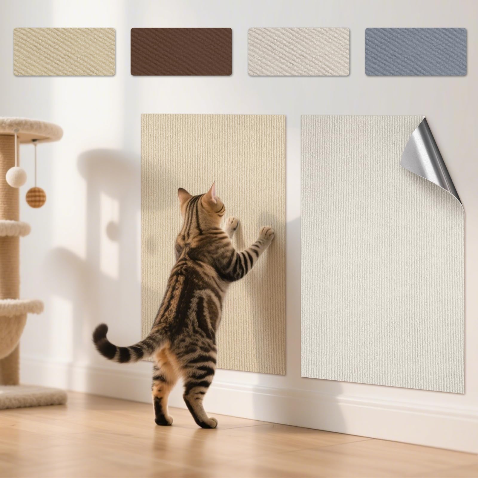 

BOOMAGU Removable Cat Scratching Post, Wall/Floor/Sofa Covering Sheet, Furniture Scratch Prevention, Multi-purpose, Thick, Wear-resistant, Easy Remova