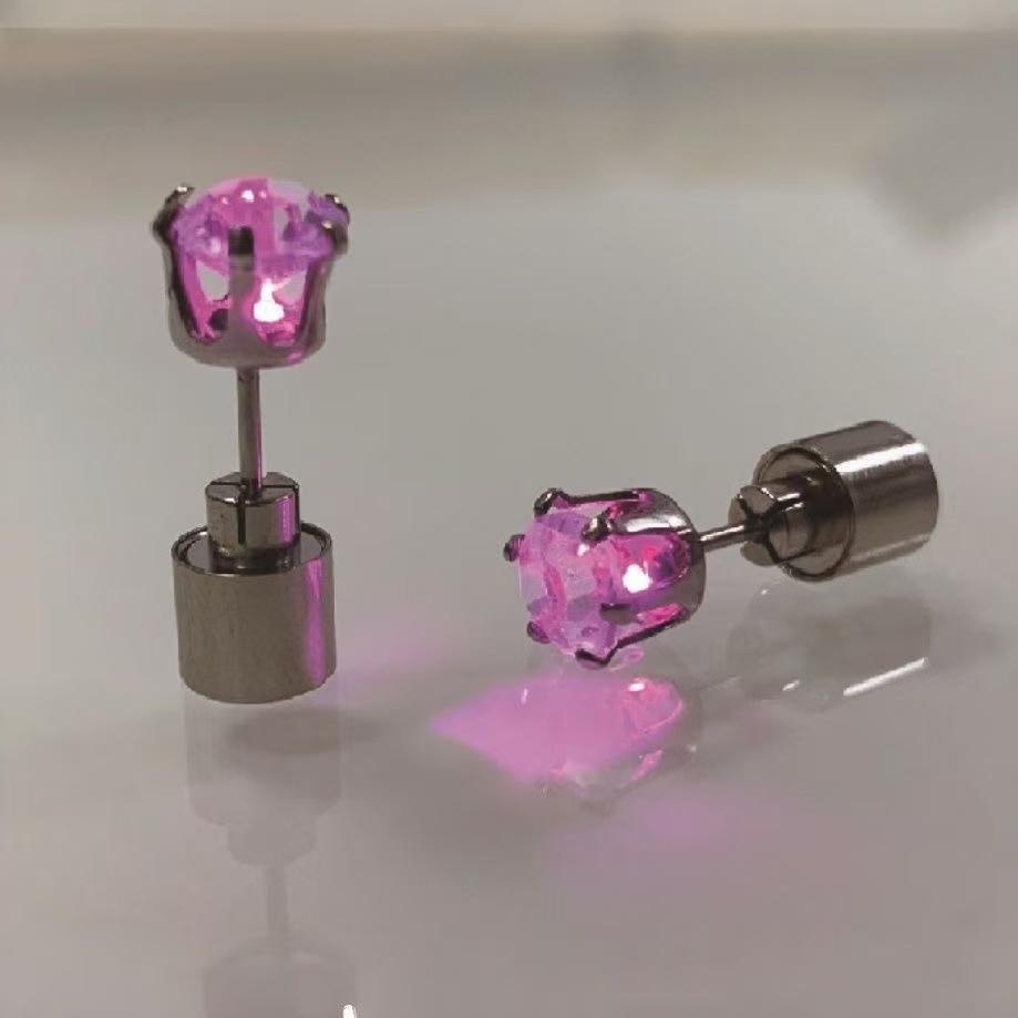 LED Bling Ohrringe Tanz Disco Valentinstagsgeschenke Modeschmuck Blinkende Ohrstecker Rosa LED Ohrringe Für Damen Licht Ohrstecker
