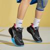 Li Ning YOUNG Synthetic Leather Anti Kick Abrasion Resistant Rebound Support Mid top Basketball Shoes Black YKBS106-5