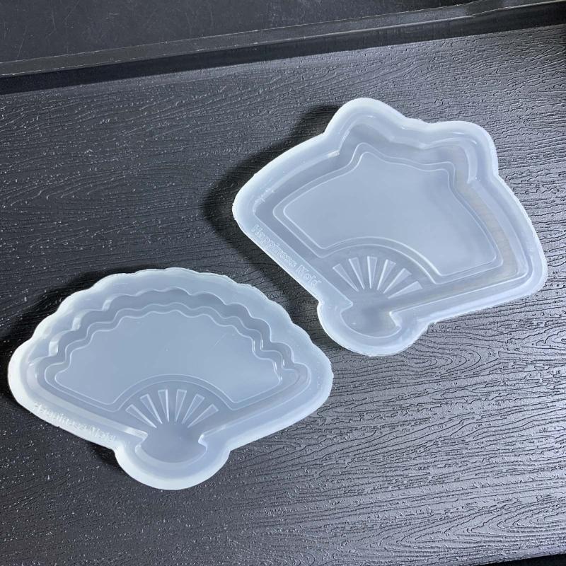 Stunning Folding Fan Shaped Desserts Mold Soft Silicone Molds DIY Fan Resin Casting Mould Wedding Gift Party Favor