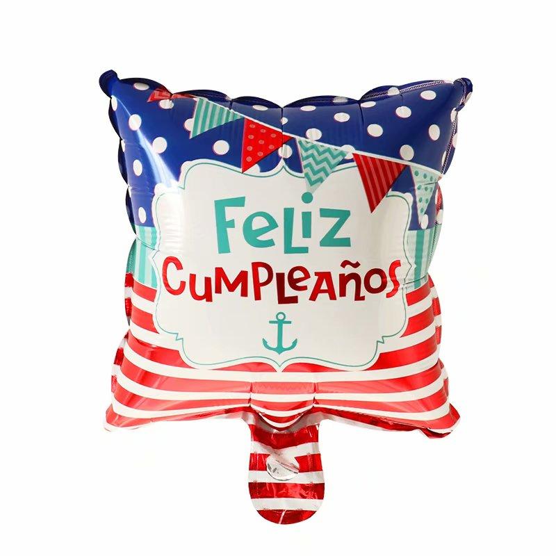 10Pcs Feliz Cumpleaños Día AIr Globos 10inch Colorful Mini Spanish Happy Birthday Foil Balloons Home Party Decorations Kids Gift