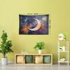 1pc Fantasy Cosmic Crescent Moon Tapestry - Enchanting Moonlit Night Wall Hanging with Stars & Planets, Bohemian Style Polyester Home Decor for Living