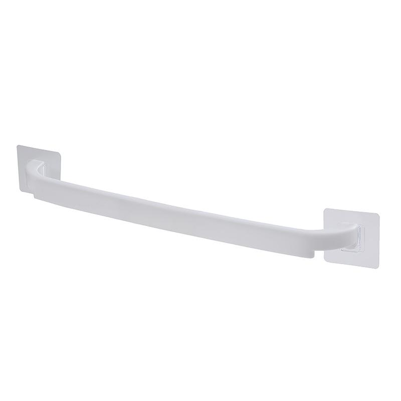 Plastic Shoe Rack Without Punching Extended Bathroom Double Pole Wall Mounted Slippers Storage Rack Household Colored Self-adhesive Towel Rack