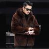 Men's Fur Coat Imitation Mink Coat Men's Short Hooded Casual Fashion Trend Winter Mink Fur Jacket