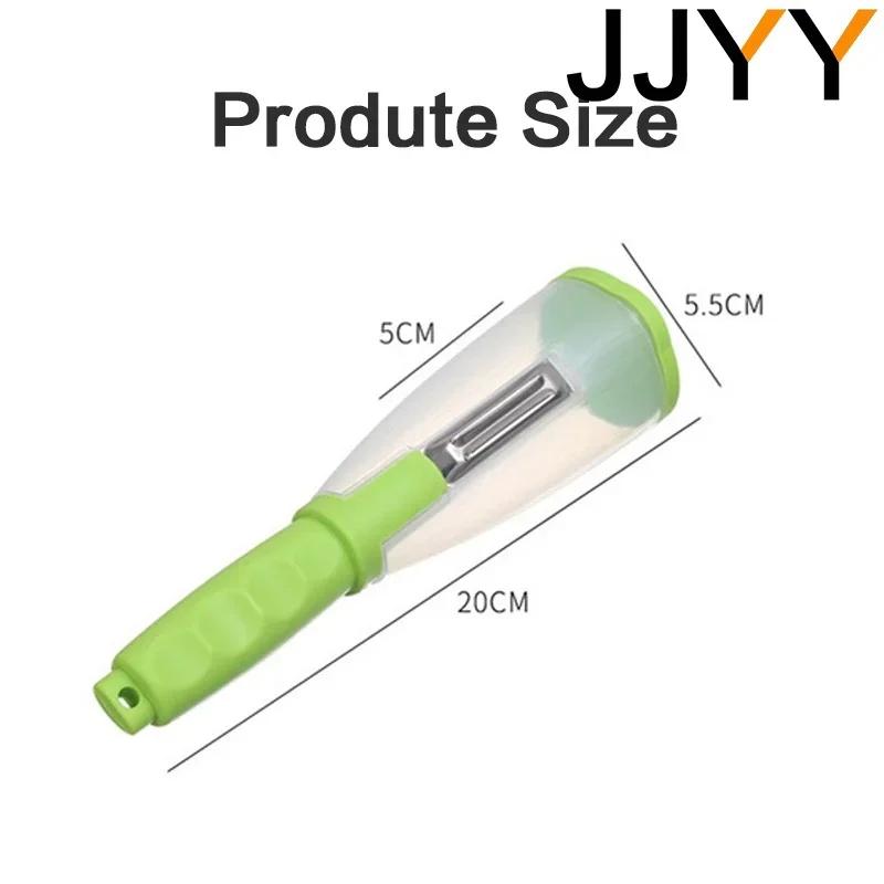 Fruit and Vegetable Peeler with Storage Tube Kitchen Peeling Knife Scraper Food Prep Tool Easy Grip Kitchen Gadget