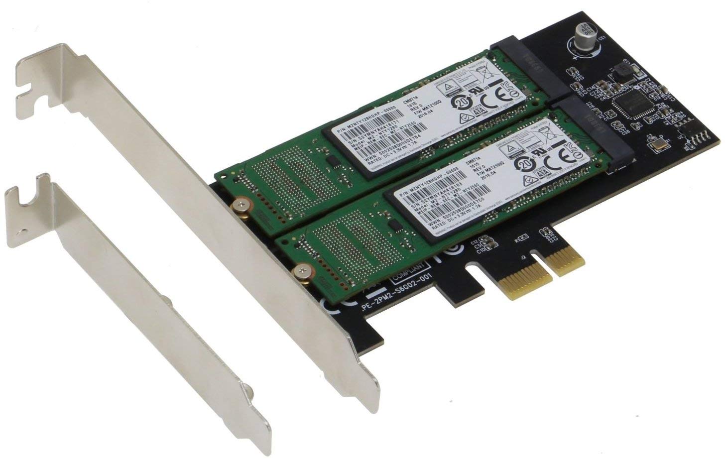 

Sedna PCI Express Dual M2 B SATA SSD Adapter with Low Profile Bracket not - (Key 6G) (SSD included).