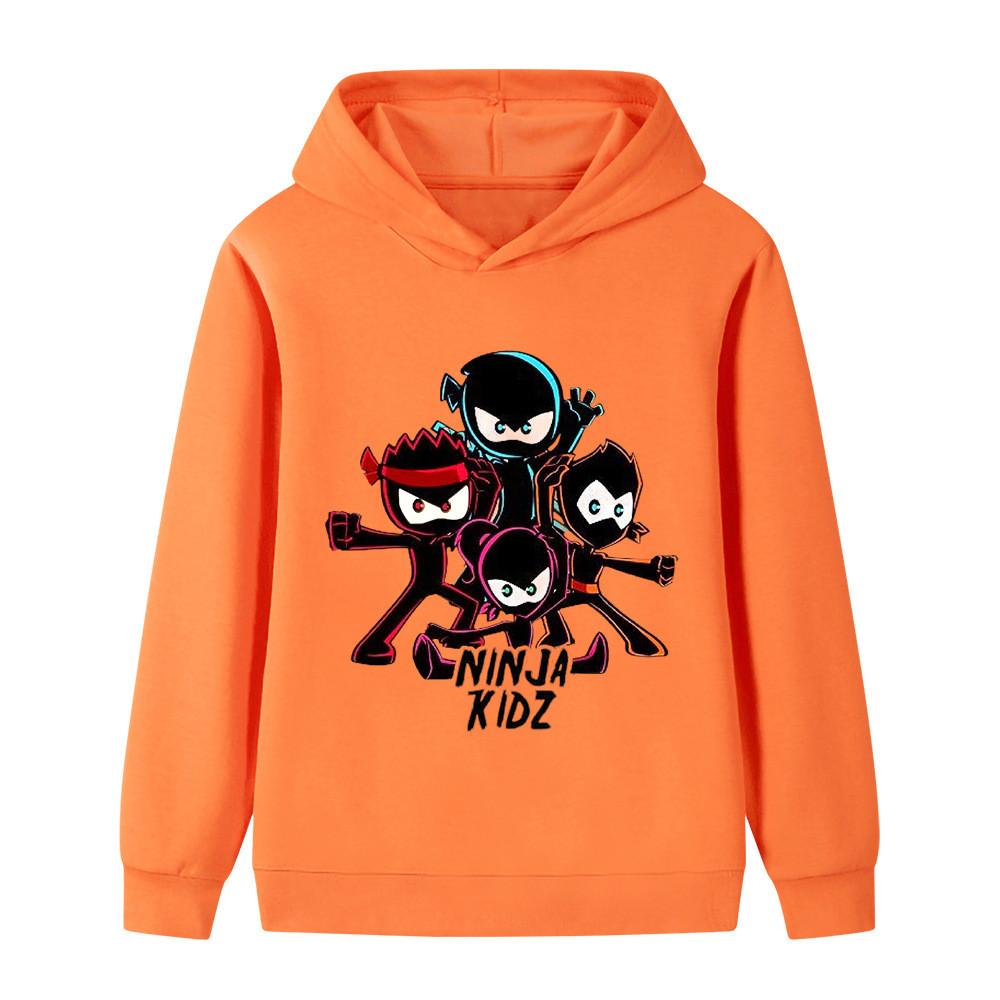 B1172 Bambini Ragazzi Ragazze NINJA KIDZ Anime Stampato Casual Outdoor Felpa con Cappuccio a Maniche Lunghe