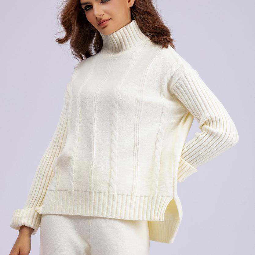 DIMANAF Autumn Women 2024 Sweaters Winter Pullover Tops Female Clothes Turtleneck Knitted Basic Solid Tees Shirt