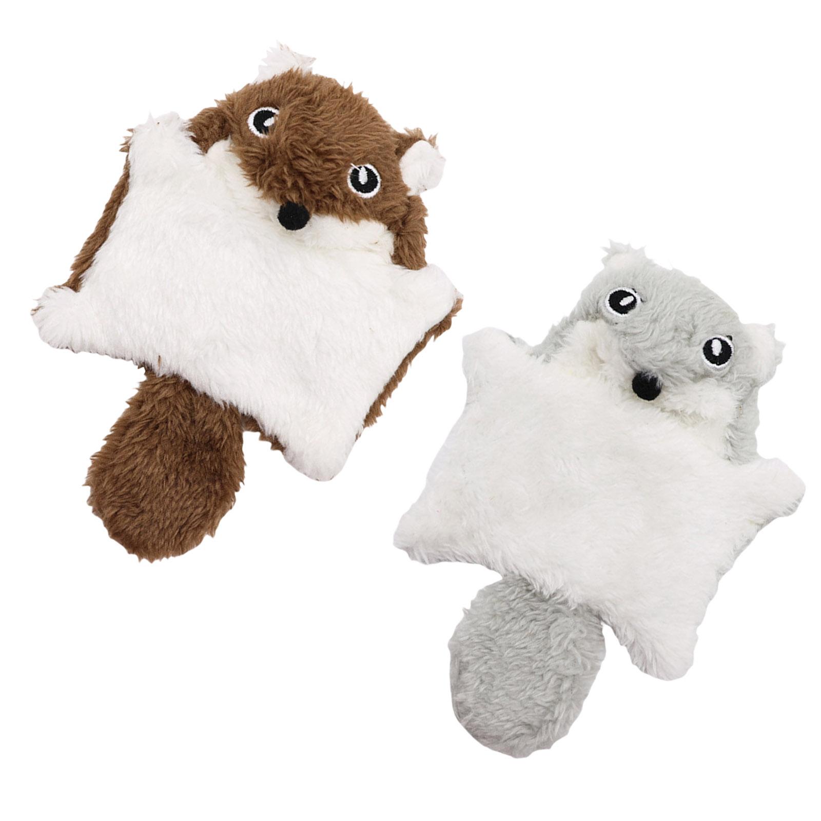 

2 штуки Интерактивная плюшевая игрушка-дразнилка для кошек Белка для вовлечения кошек, прорезывания зубов, естественных инстинктов со звуком мятой бумаги разноцветный