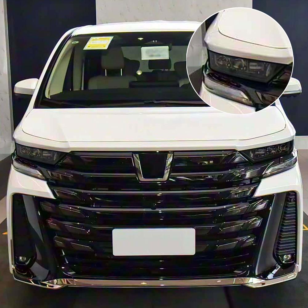 For Toyota Vellfire AH40 2025-2026 Smoke Black Pre Cut Car Headlight Protective Film Anti-Scratch High-Gloss Vinyl Wrap Film
