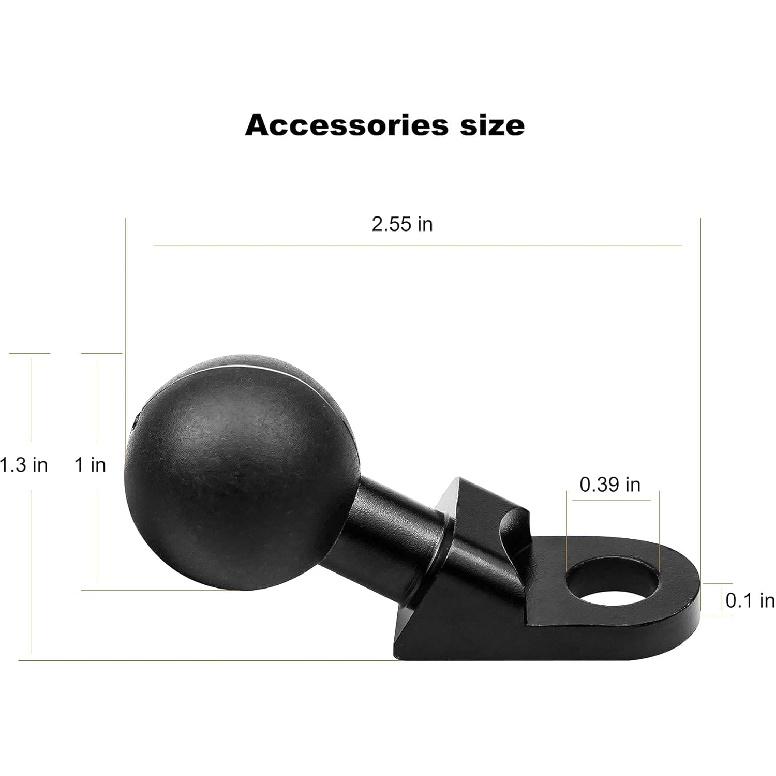 Motorcycle Phone Mount Adapter with 1” Ball, Rear View Mirror Mount for Secure Phone Holding, Compatible with RAM Mount & 1 Inch Ball Socket