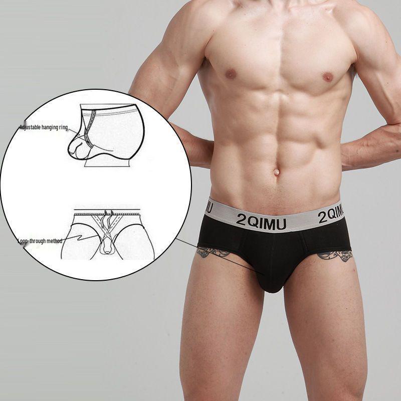 2025 Men's Breathable Cotton Triangle Briefs with Antibacterial Crotch